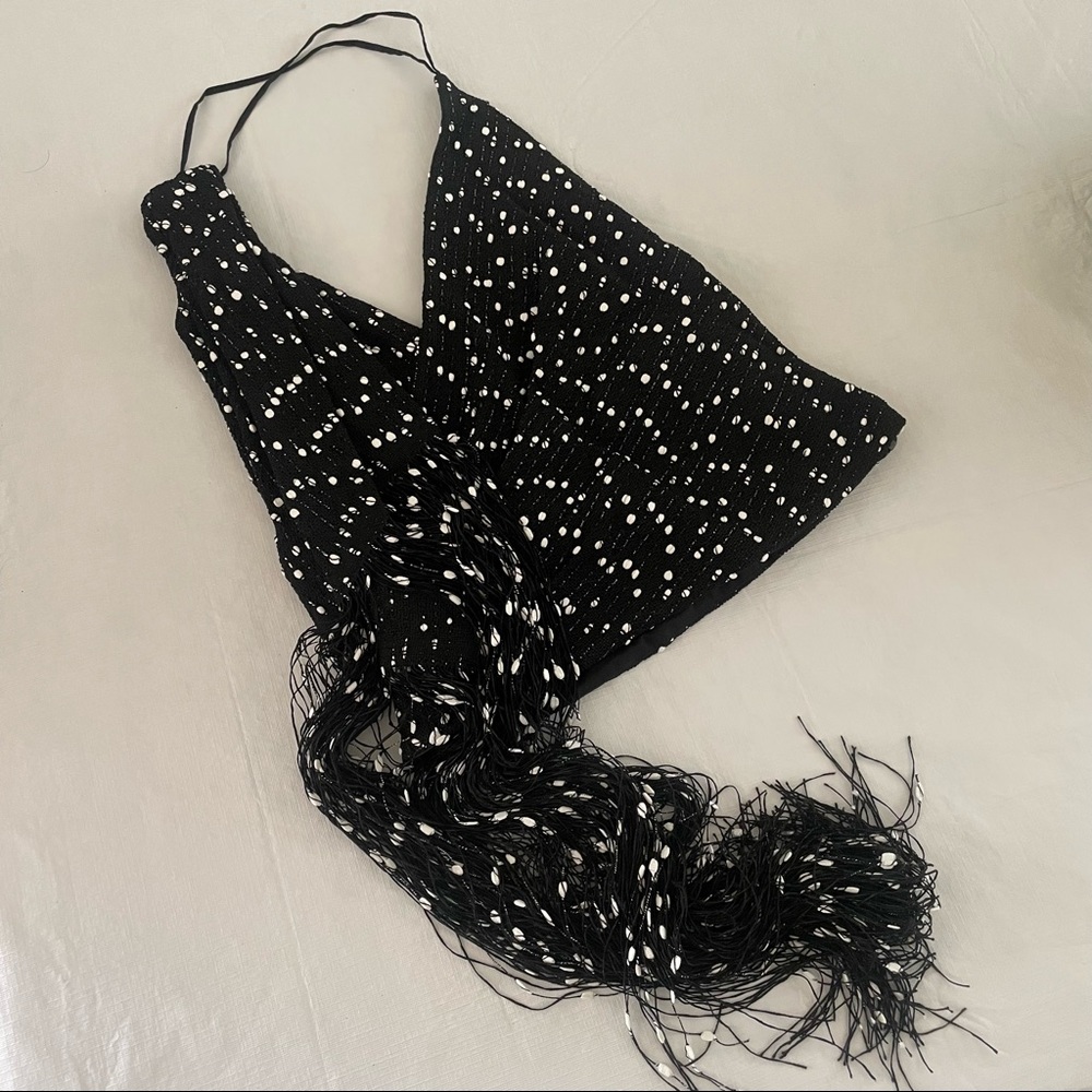 Jacquemus Valoria Fringed Tweed Top Size 38